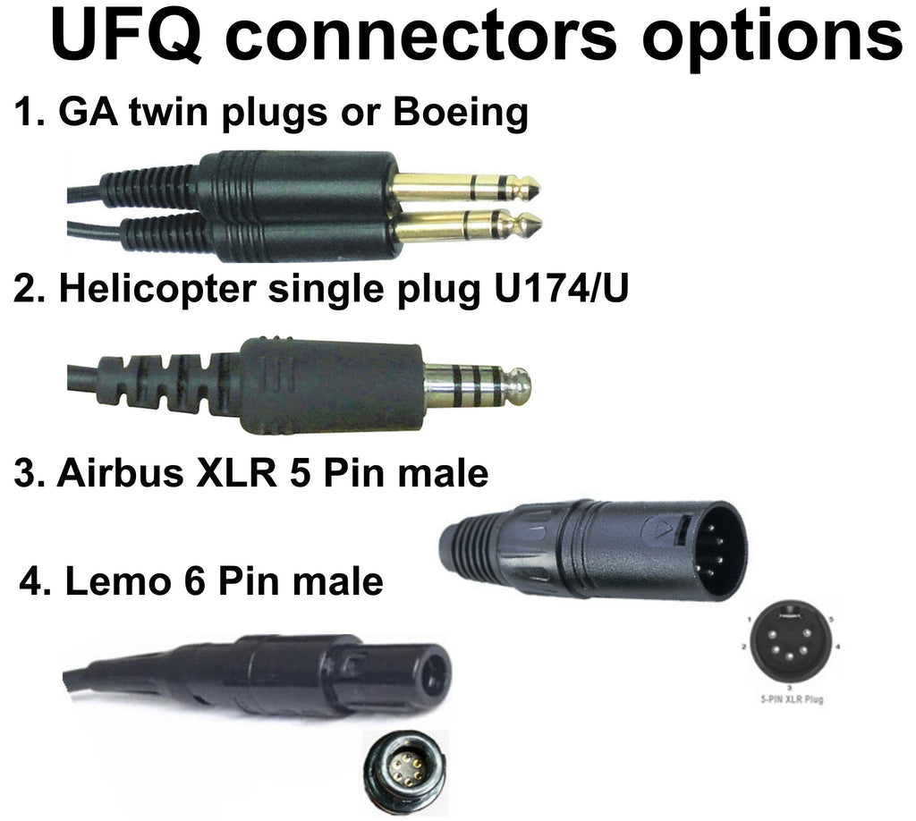 UFQ ANR L2 Aviation NON BT Headset – Active Noise Reduction, Lightweight Design, Hi-Fi Stereo Audio