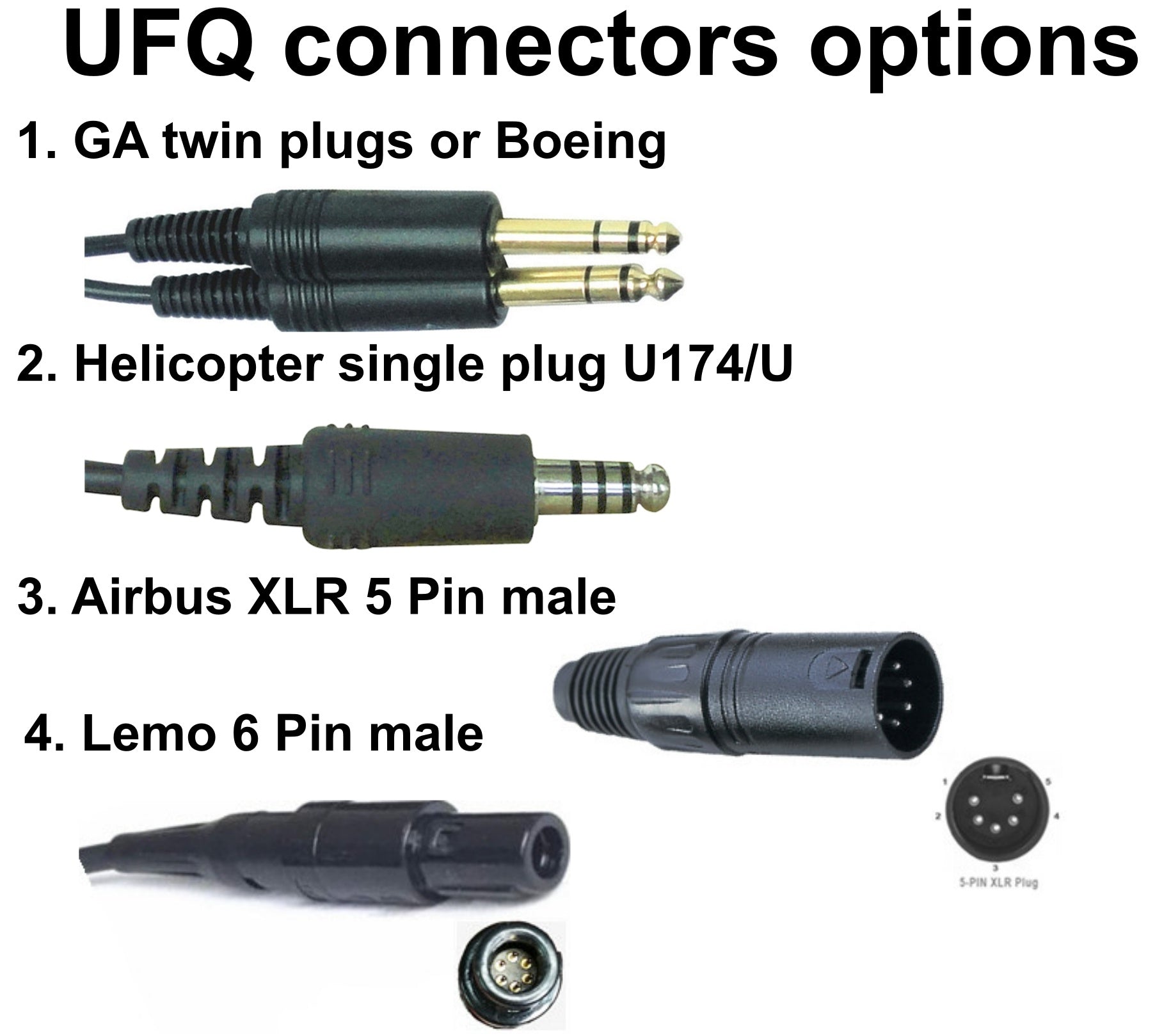 UFQ ANR L2 Aviation NON BT Headset – Active Noise Reduction, Lightweight Design, Hi-Fi Stereo Audio